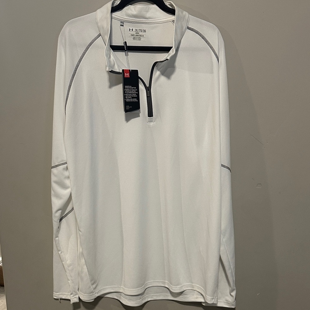 Under Armour White Quarter-Zip Top
